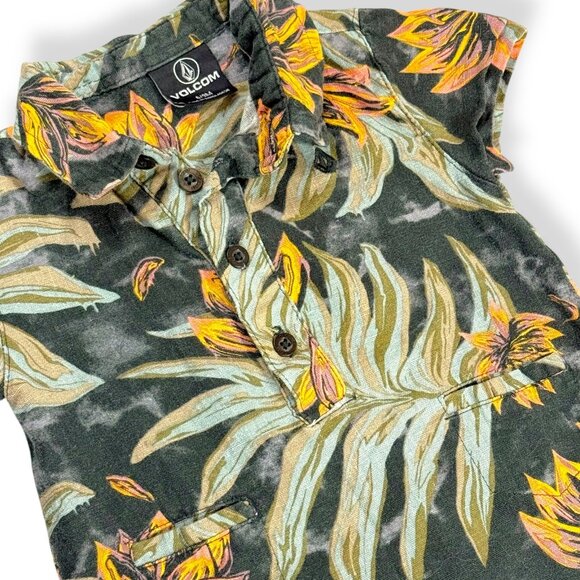 Volcom Kids One Piece in Gray and Yellow Floral - Picture 4 of 9